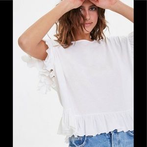 Forever 21 boxy flounce trim top